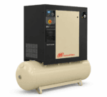 Ingersoll Rand rotary screw compressor and receiver tank seen at an angle